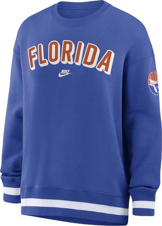 Nike Florida Legacy Phoenix Nike Womens College Oversized Pullover Crew in Blue | 040H054NUFV-CGZ