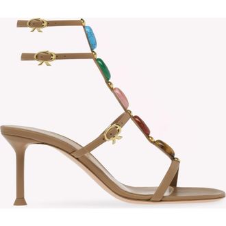 Gianvito Rossi Shanti 70 Sandal in Brown Nappa at Nordstrom, Size 40.5