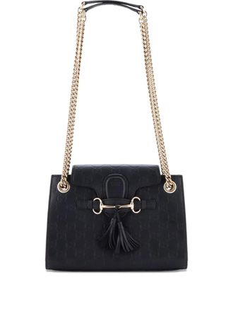 Gucci Emily Chain Flap Guccissima Leather Small shoulder bag - Nero
