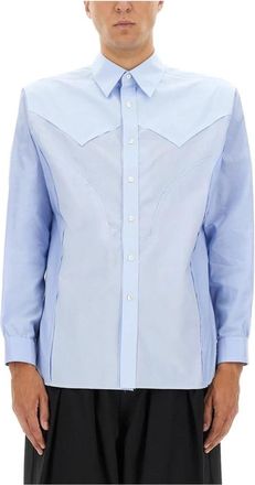 Maison Margiela Western Style Button-Up Shirt - Heren - Casual Overhemden - Blauw - M - Katoen - Overhemden