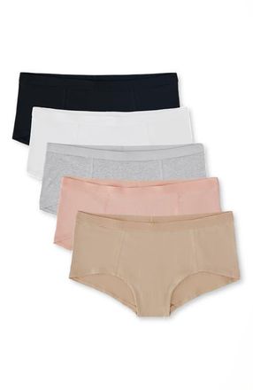 Pact Everyday Boy Short 5-Pack in Black at Nordstrom, Size Medium