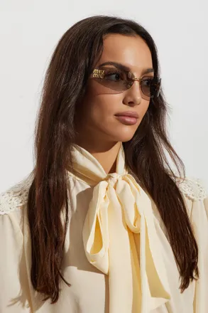 Miu Miu Sunglasses A51S, Unisex, Gold