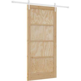 vidaXL Vidaxl - Puerta Deslizante Manual Natural Y Blanco 93 X 202 Cm