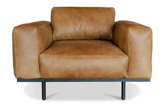 PIB Sillon de cuero marr&oacute;n