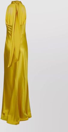 Ralph Lauren sleeveless gown halter neckline bow back