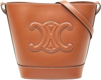 Celine Pre-owned Bucket Bags, female, Brown, Size: ONE SIZE Pre-owned Vintage Leather Bucket Bag