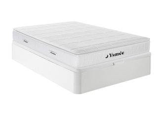 Vente-Unique Set 160x200cm rete vano Bianco + mater. molle insacch. accog. nano molle + memory foam sp.32cm - IPOH di YSM&Eacute;E