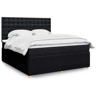 vidaXL Vidaxl - Cama Box Spring Con Colch&oacute;n Tela Negro 180x200 Cm