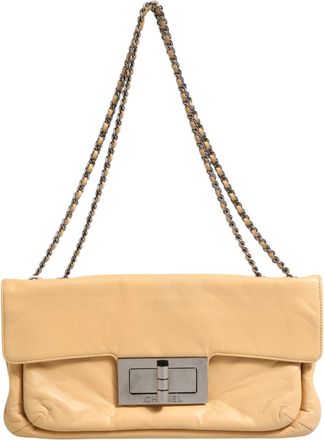 Chanel Beige Lambskin Giant Reissue Mademoiselle Lock Flap Womens Bag (Pre-Owned)