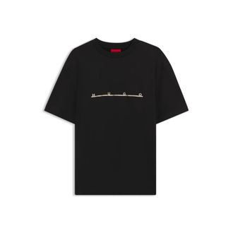 HUGO BOSS Relaxed-fit T-shirt with zigzag stitching detail