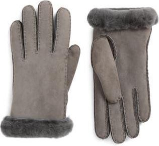 UGG Classic Genuine Shearling Suede Gloves in Charcoal at Nordstrom Rack, Size Medium