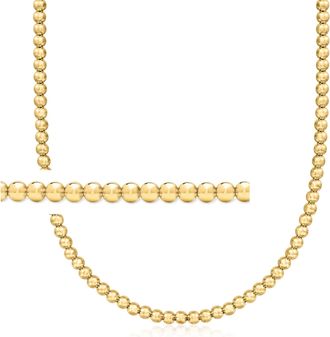 RS Pure by Ross-Simons Italian 5mm 18kt Gold Over Sterling Bead Necklace