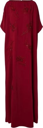 Carolina Herrera Abito lungo a fiori - Rosso