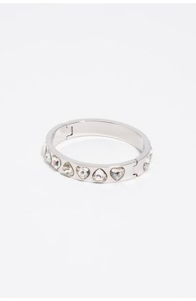 Bimba & Lola Heart Crystal Bracelet in Dark Silver at Nordstrom