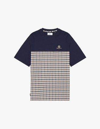 Aquascutum Mens Aquascutum Piping Panel T-Shirt - Navy - Size: 46