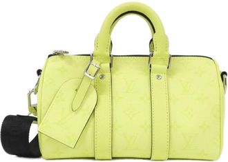 Louis Vuitton Citron Jaune Yellow Coated Canvas Leather Boston Bag (Pre-Owned)