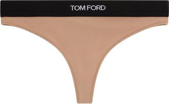 Tom Ford Modal Signature Thong - Dames - Onderbroek - Beige - XS - Ondergoed