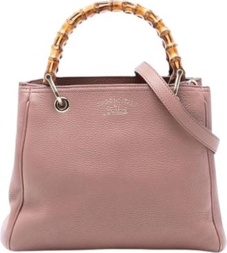 Gucci Pre-owned Bamboo Shopper - Dames - Vintage Handtas - Roze - ONE Size - Leer - Vintage