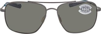 Costa CANAVERAL Grey Polarized Glass Titanium Mens Sunglasses CAN 185 OGGLP 59