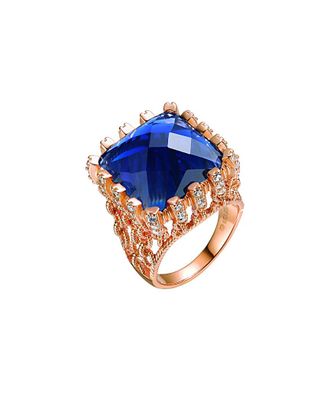 Genevive 14K Rose Gold Vermeil Cz Ring