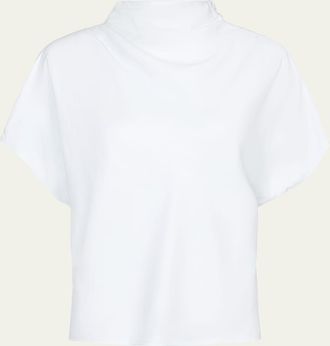 TWP Draped Mock-Neck Tee