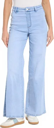 Lyss&eacute; Iris Wide Leg Everyday Denim Pants In Bleached Blue