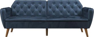 Novogratz Sofá cama 3 plazas en terciopelo azul