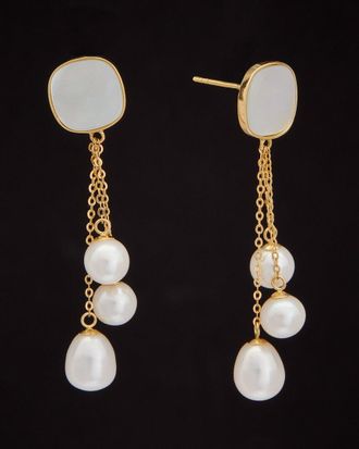 Italian Gold, Inc 18K Italian Gold Pearl Dangle Earrings