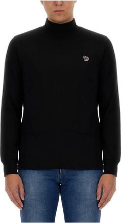 Paul Smith Gestreept katoenen T-shirt - Heren - Longsleeves - Zwart - 2XL - Katoen - Tops
