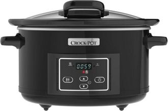 Crock Pot Crock-pot Pentola per Cottura Lenta, Slow Cooker, 4.7 litri, fino a 6 Persone, Coperchio con Cerniera, 2 Impostazioni Cottura, Spegnimento e Funzione