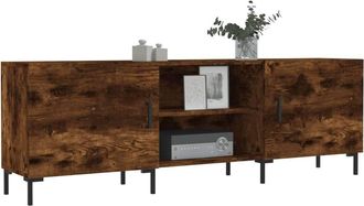 Berkfield Home TV Cabinet Smoked Oak 150x30x50 cm Engineered Wood in Brown | Size: 150 x 30 x 50 cm