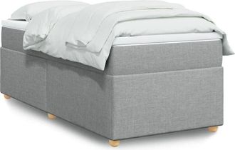 vidaXL Cama Box Spring Con Colch&oacute;n Tela Gris Claro 90x190 Cm Vidaxl