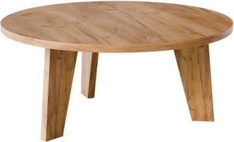 OEM Mesa De Centro Redonda Ella &Oslash;90 Cm Roble Artesanal