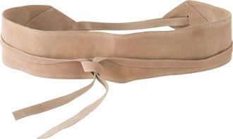 Bonprix Lederg&uuml;rtel BONPRIX, Damen, Gr. 105, beige (latte macchiato), Leder, unifarben, G&uuml;rtel Lederg&uuml;rtel, aus Veloursleder, aus B&uuml;ffelleder, individuelle Pa