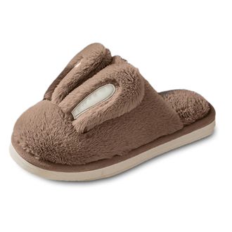 Generic Winter Womens Rabbit Slippers with Enclosed Toe Design for Ultimate Indoor Comfort and Warm Winter Home Footwear (Coffee, 7. 5)
