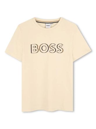 BOSS Kidswear logo-print cotton T-shirt - kids - Cotton - 12 - Neutrals