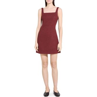 Theory Sleeveless Tweed Minidress in Oxblood Red - 2Py at Nordstrom Rack, Size 16