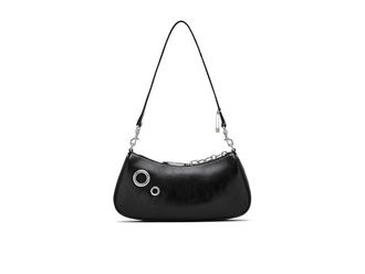 Marc Jacobs The Grommet Charm Shoulder Bag Shoulder Womens Handbags Black, Leather/Polyester