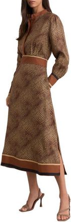 Reiss Leia Long Sleeve Shirtdress in Neutral at Nordstrom, Size 10 Us