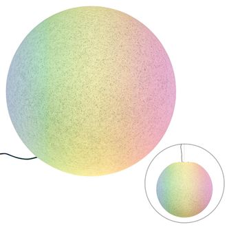QAZQA Qazqa Moderno L&aacute;mpara Exterior Inteligente Gris 77 Cm Ip44 Con Led - Nura Pl&aacute;stico Esfera Adecuado Para Led Max. 1 X 8.5 Watt