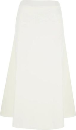 P.A.R.O.S.H. Gebreide rok met riem en zakken - Dames - Midirokken - Beige - XS - Rokken