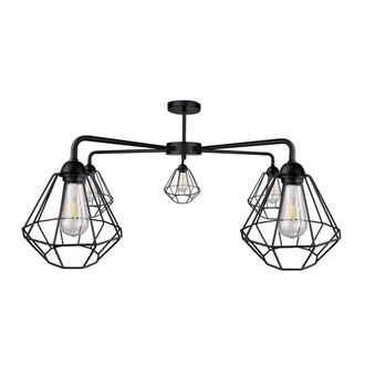 Netlighting Foskal Semi Flush Light Black 70cm 5x E27