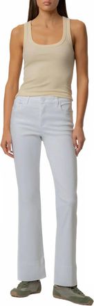 Kut from the Kloth Kelsey Mid Rise Kick Flare With Wide Hem Jean In Optic White