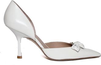 Stuart Weitzman Pumps, female, White, Size: 7 1/2 US Kitten Heel Pointed Toe Pumps