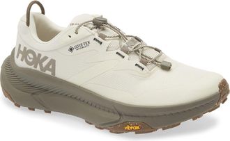 Hoka One One Transport Gore-Tex Waterproof Shoe in Eggshell /Light Roast at Nordstrom, Size 11.5