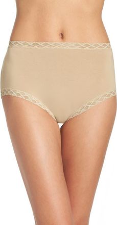 Natori Bliss Stretch Cotton Full Briefs in Cafe at Nordstrom, Size Xx-Large
