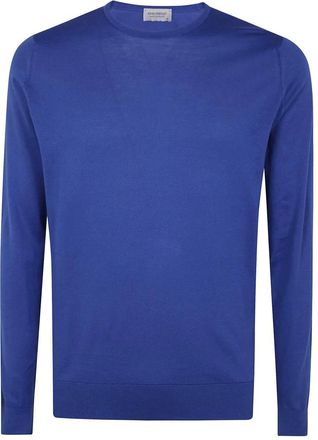 John Smedley Hombre, Jerseys, Azul, Talla: S