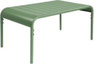Sweeek Rectangular steel garden coffee table Green 90x50x40 cm - Amelia