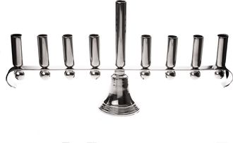 Classic Touch Stainless Steel Menorah - 20.5L X 9H