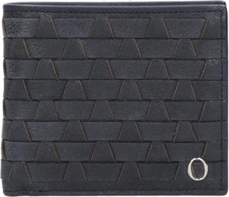 Orciani Leren Portemonnee met Geweven Motief - Heren - Portefeuilles - Blauw - ONE Size - Leer - Accessoires